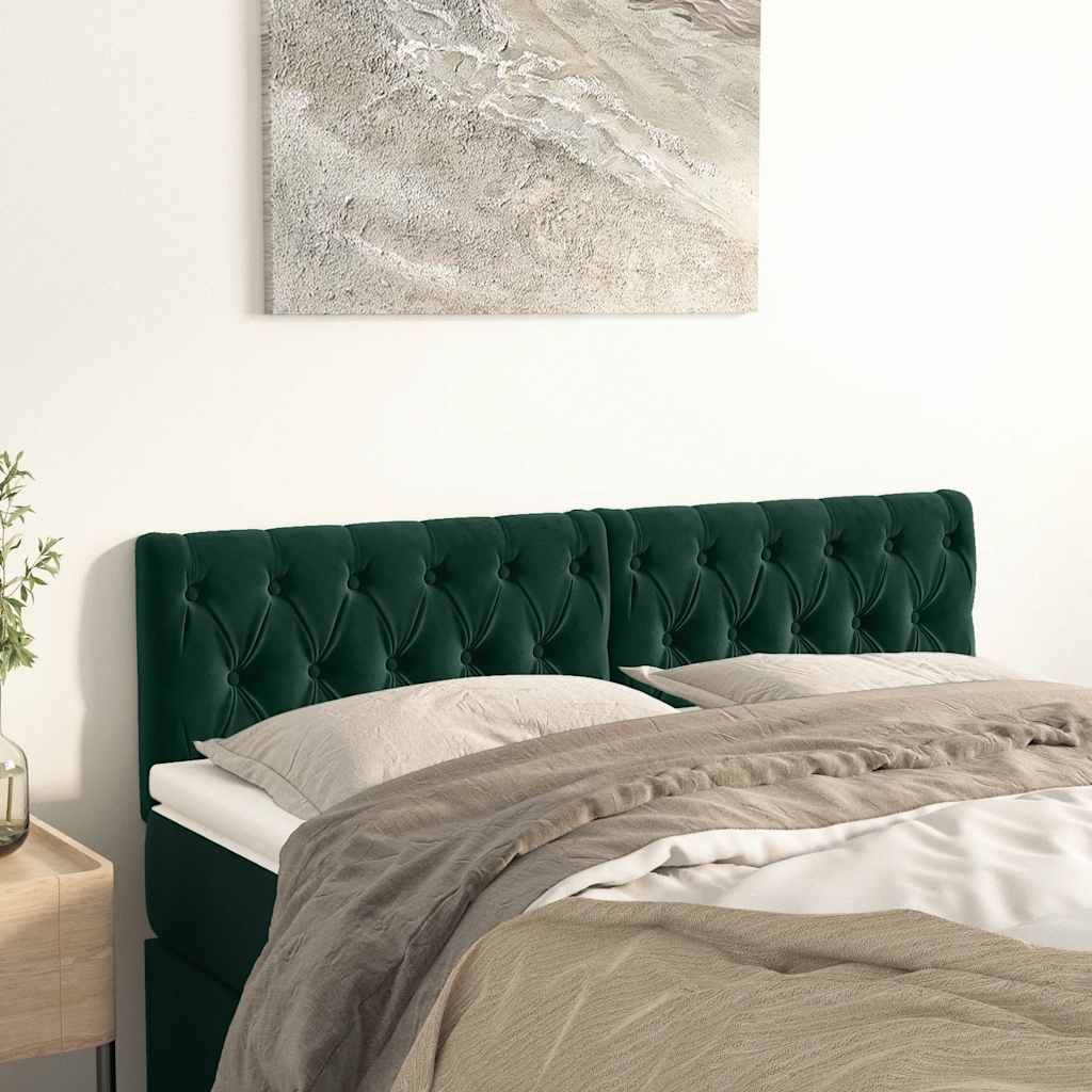 Kopfteile Dunkelgrün 144x7x78/88 cm Samt