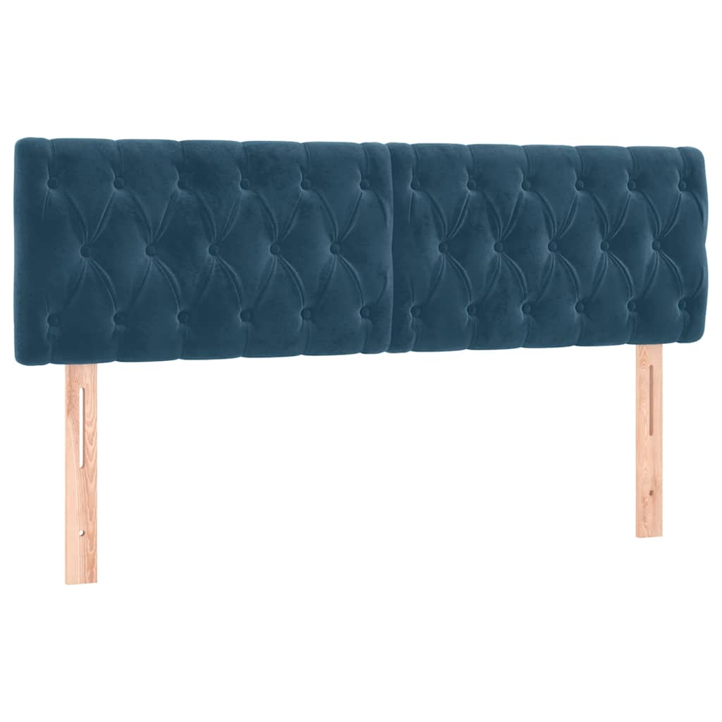 Kopfteile Dunkelblau 144x7x78/88 cm Samt