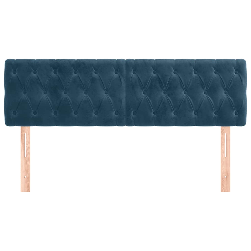 Kopfteile Dunkelblau 144x7x78/88 cm Samt