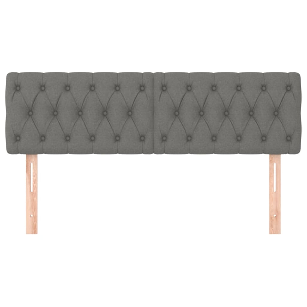 Kopfteile Dunkelgrau 160x7x78/88 cm Stoff