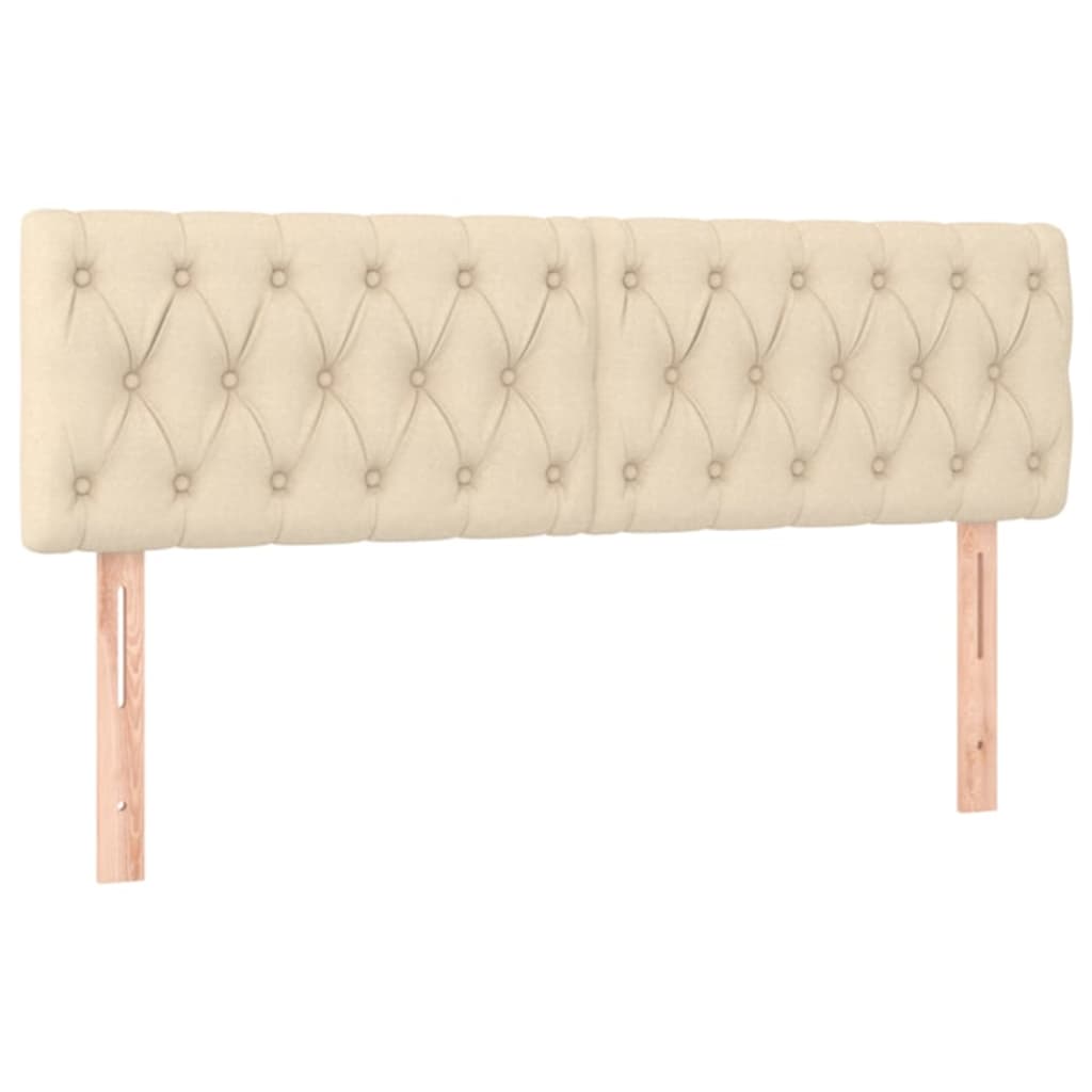 Kopfteile Creme 160x7x78/88 cm Stoff