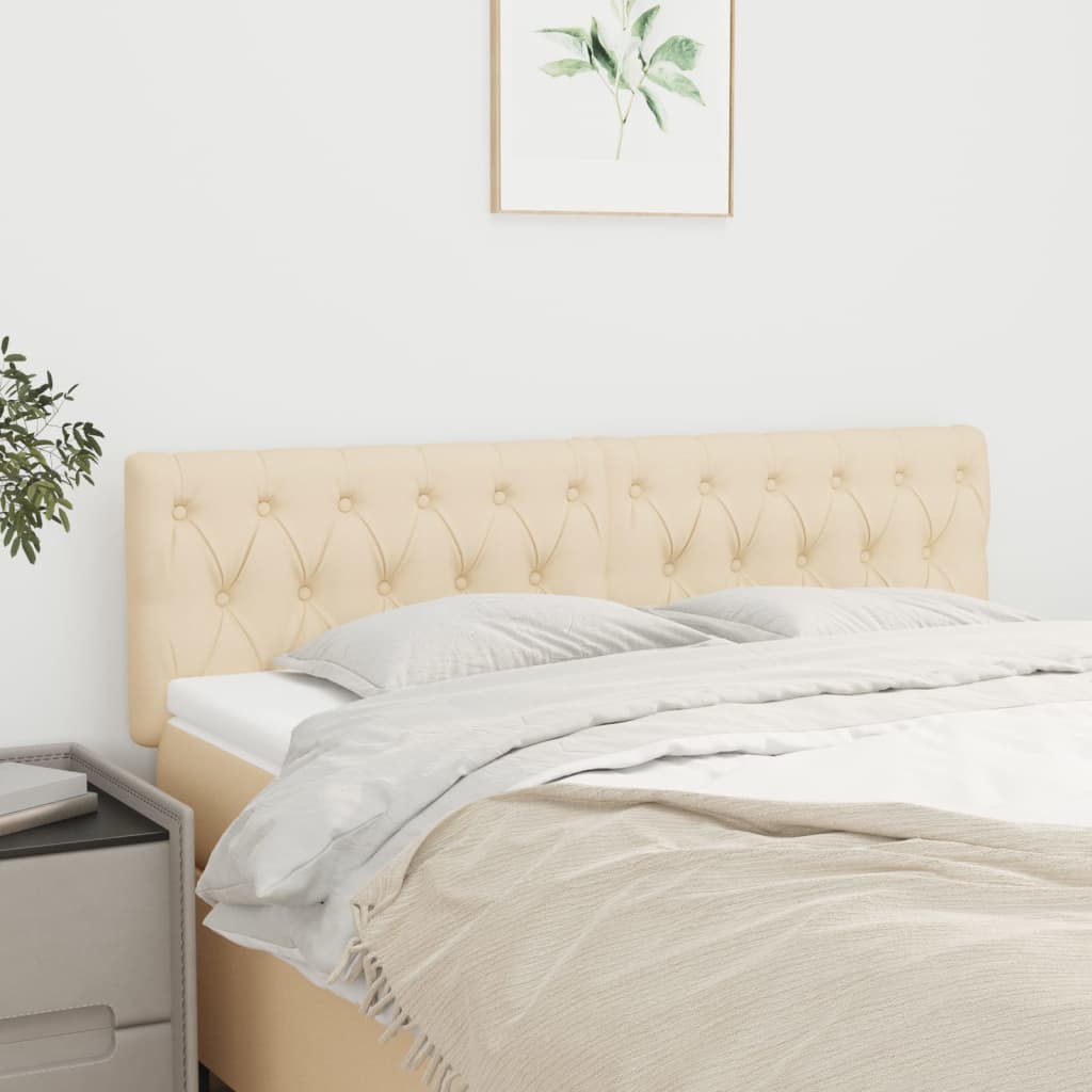 Kopfteile Creme 160x7x78/88 cm Stoff