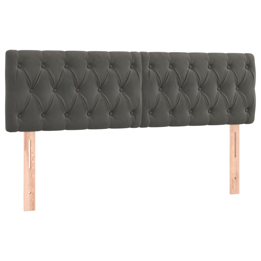 Kopfteile Dunkelgrau 160x7x78/88 cm Samt