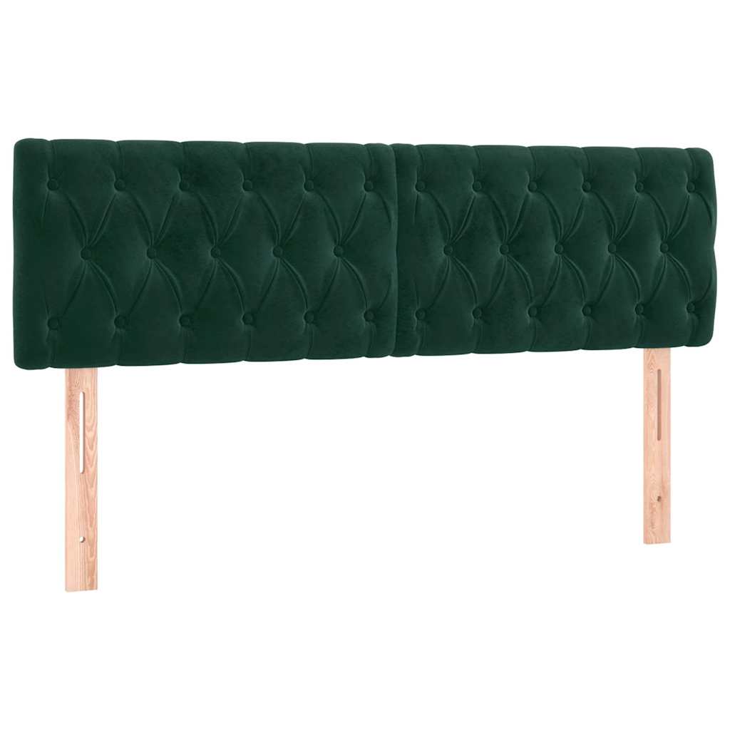 Kopfteile Dunkelgrün 160x7x78/88 cm Samt