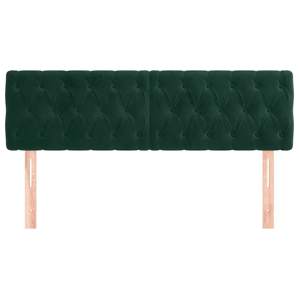 Kopfteile Dunkelgrün 160x7x78/88 cm Samt