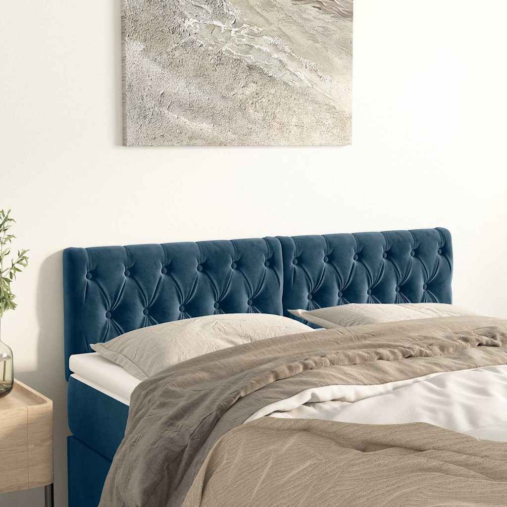 Kopfteile Dunkelblau 160x7x78/88 cm Samt