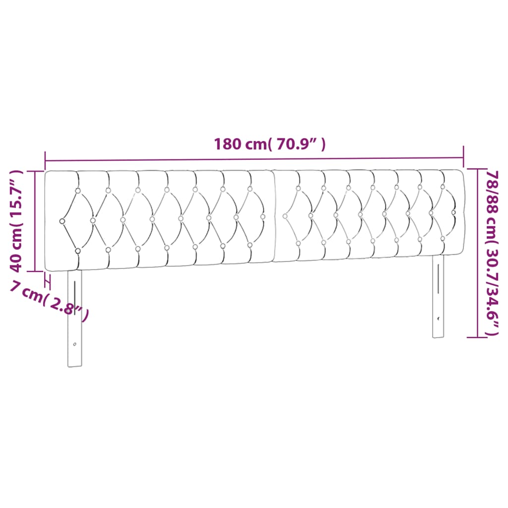 Kopfteile Blau 180x7x78/88 cm Stoff
