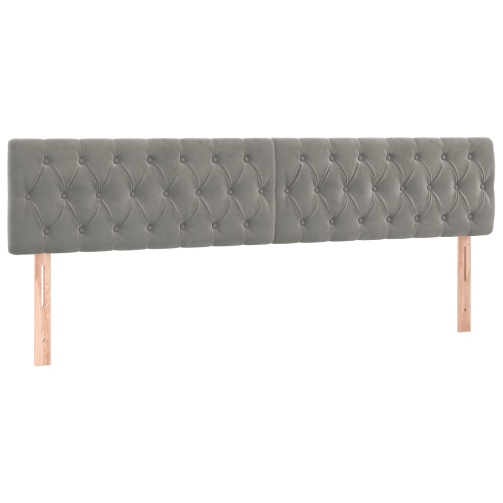 Kopfteile Hellgrau 180x7x78/88 cm Samt