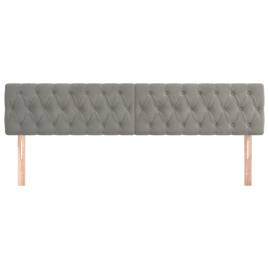 Kopfteile Hellgrau 180x7x78/88 cm Samt