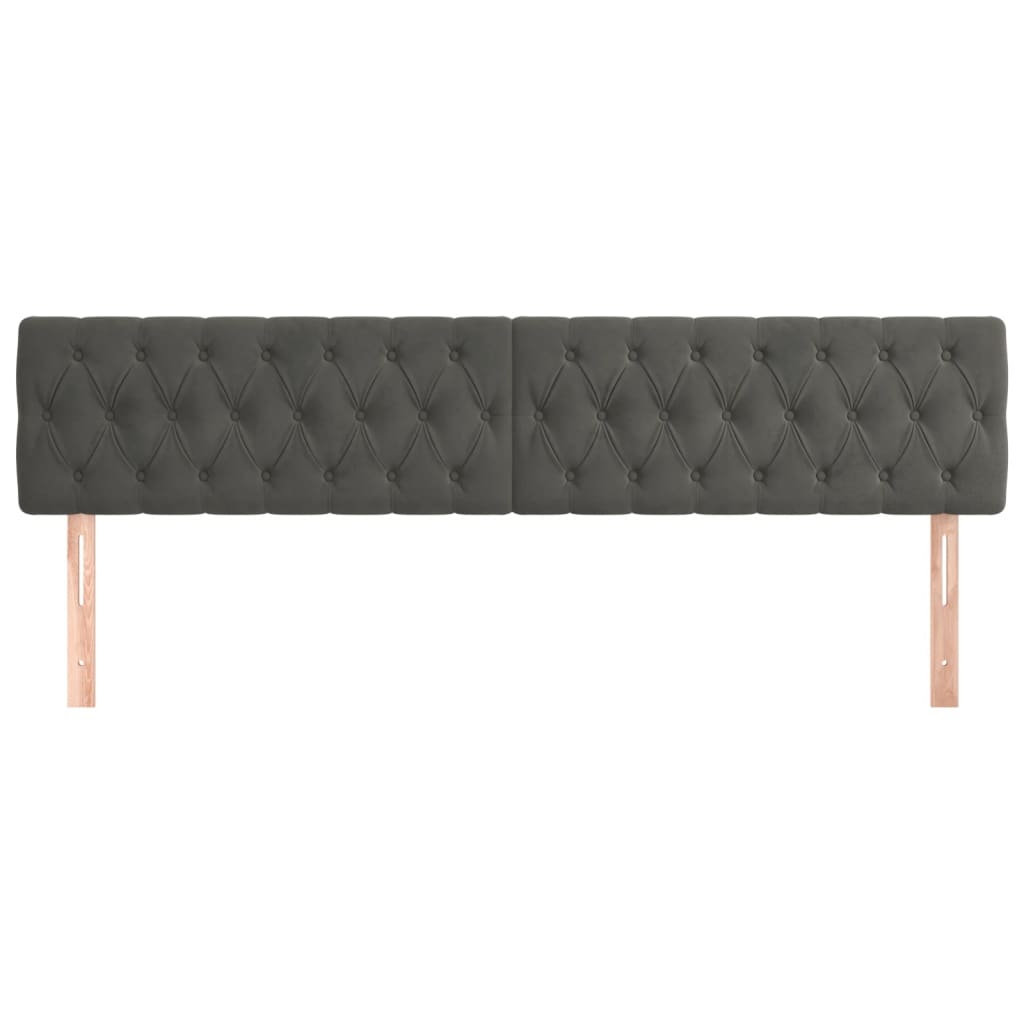 Kopfteile Dunkelgrau 180x7x78/88 cm Samt