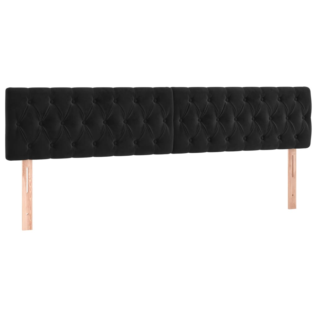 Kopfteile Schwarz 180x7x78/88 cm Samt