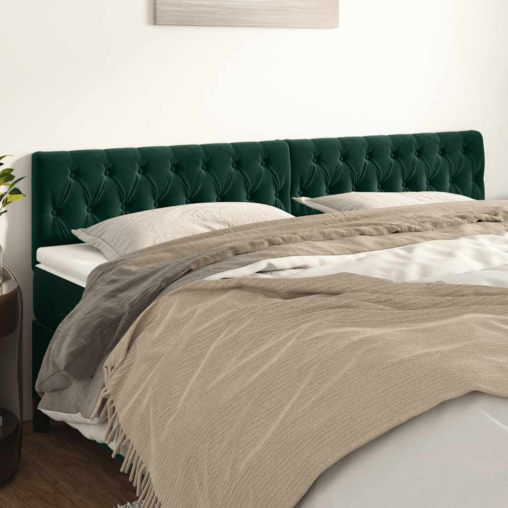 Kopfteile Dunkelgrün 180x7x78/88 cm Samt