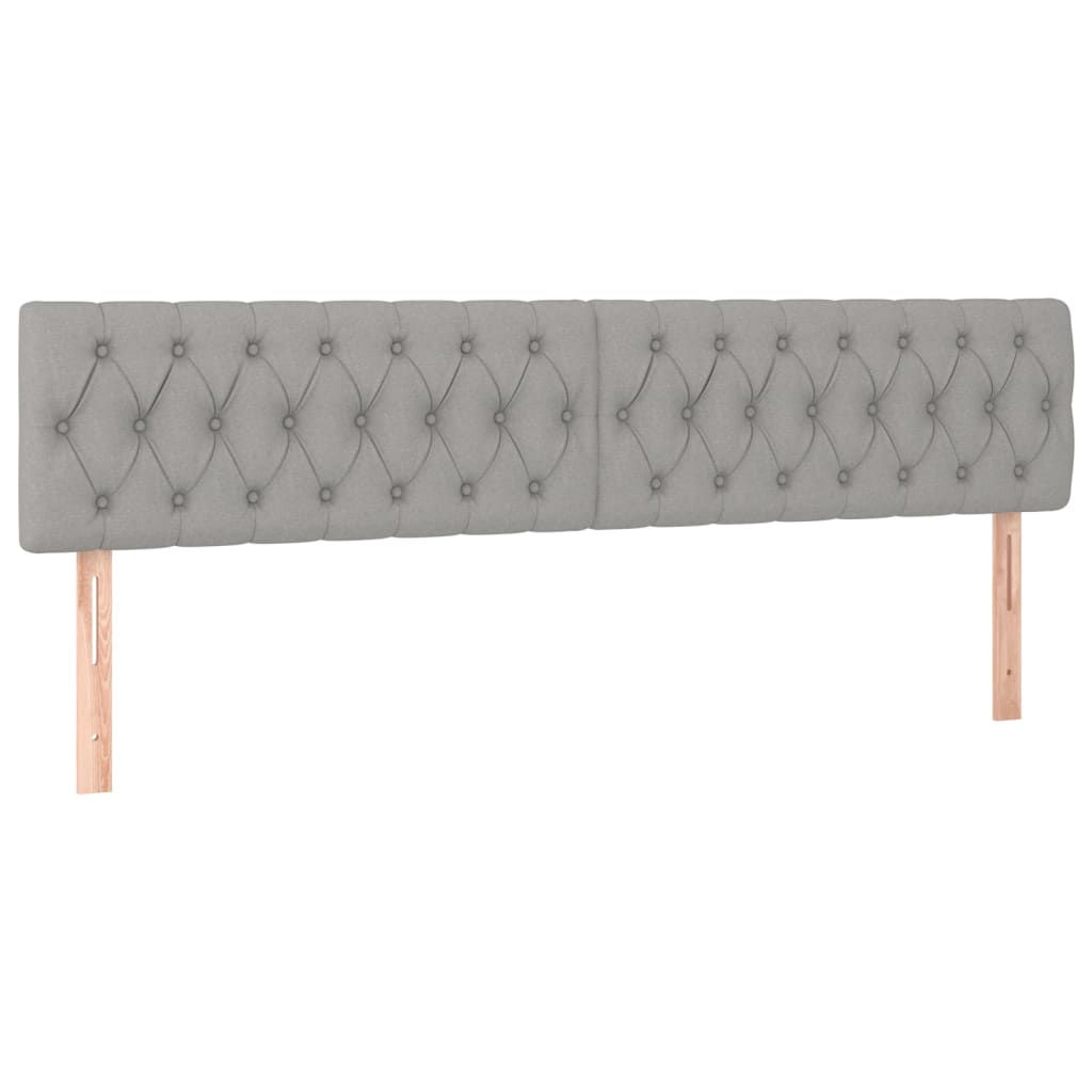 Kopfteile Hellgrau 200x7x78/88 cm Stoff