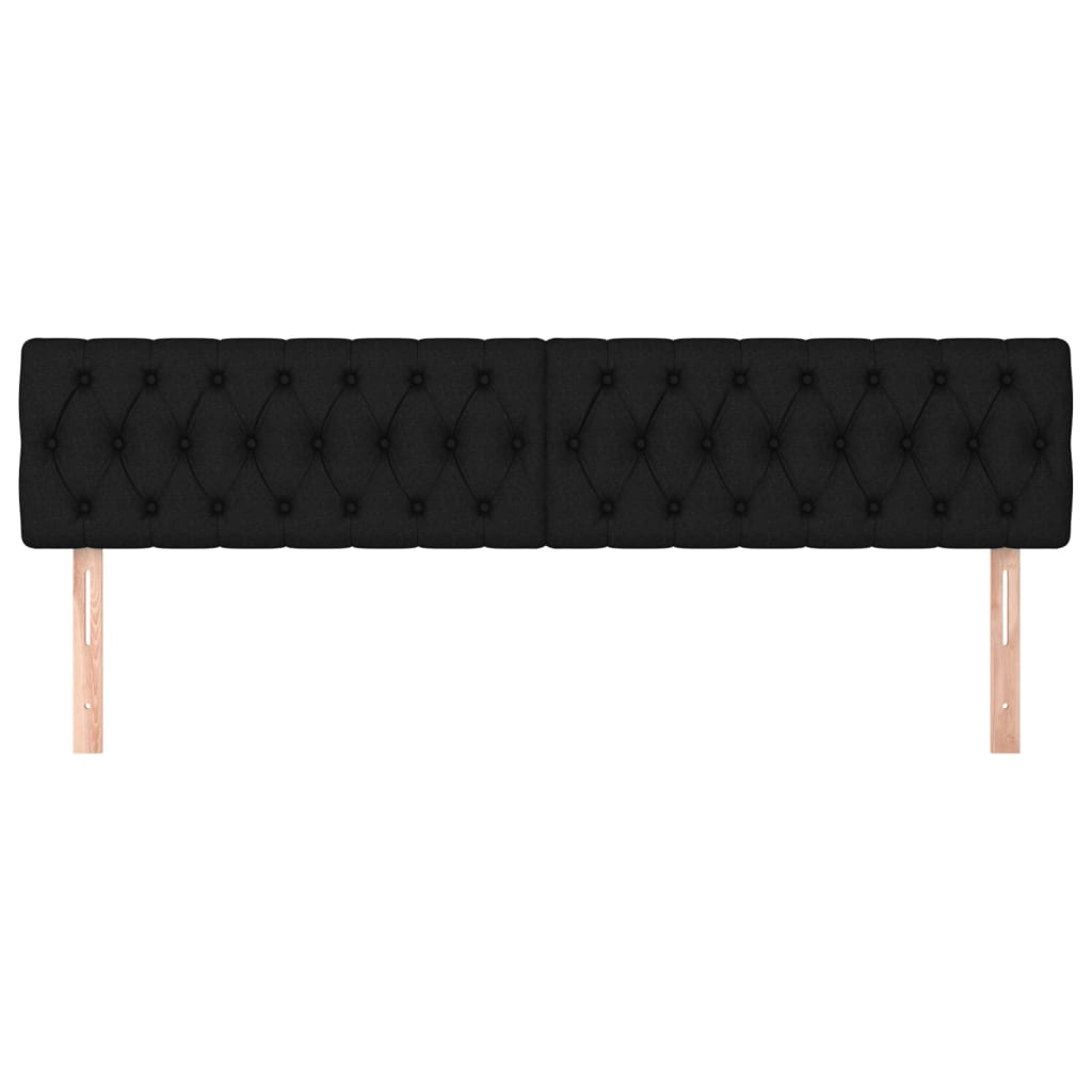 Kopfteile Schwarz 200x7x78/88 cm Stoff