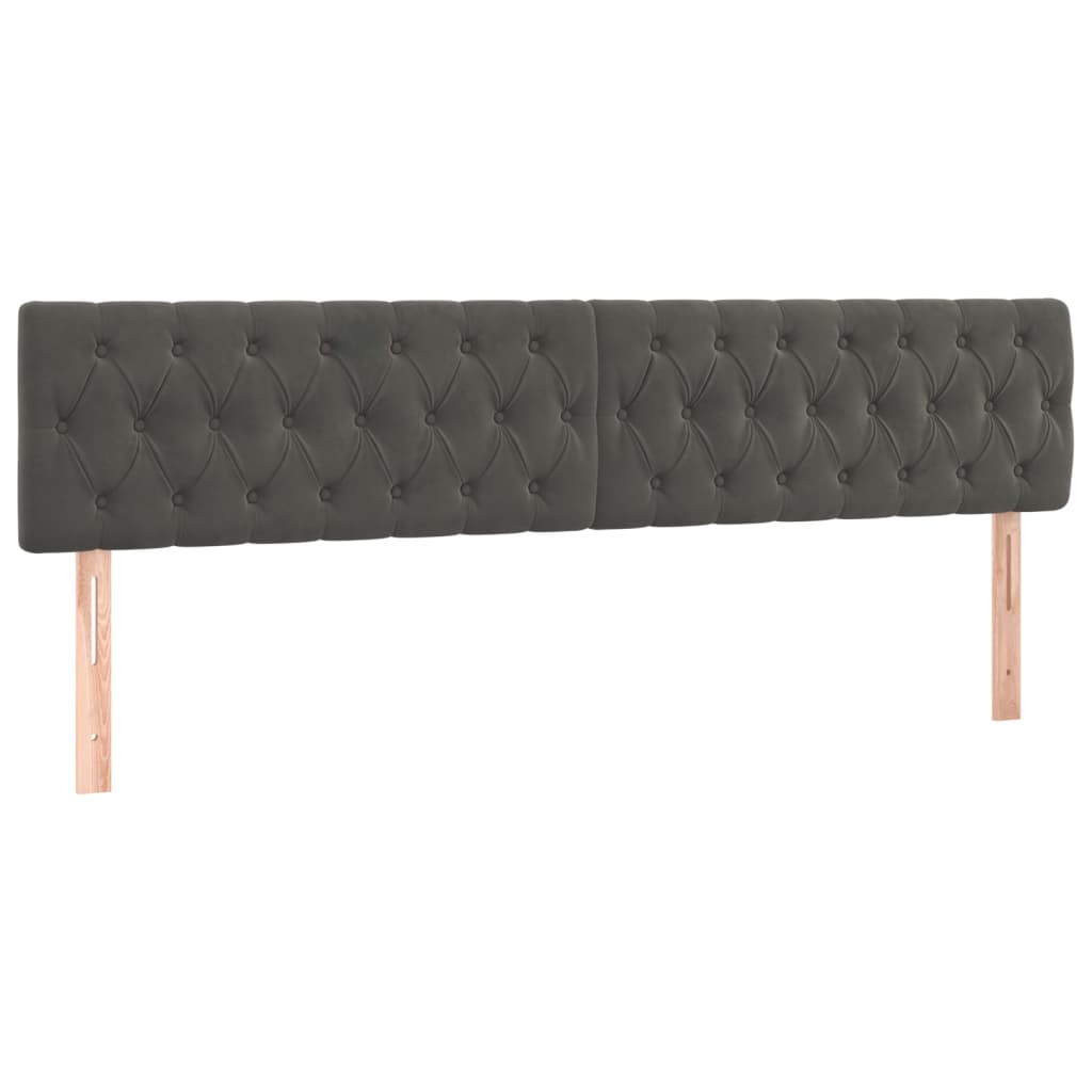Kopfteile Dunkelgrau 200x7x78/88 cm Samt
