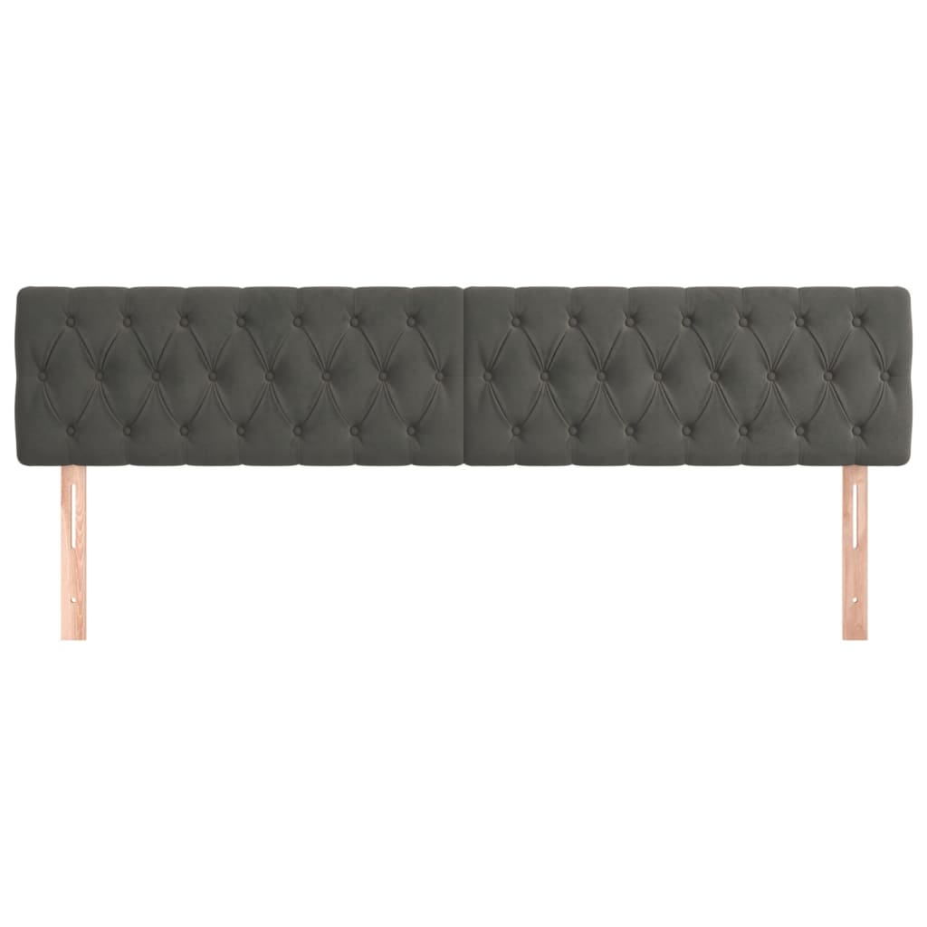 Kopfteile Dunkelgrau 200x7x78/88 cm Samt