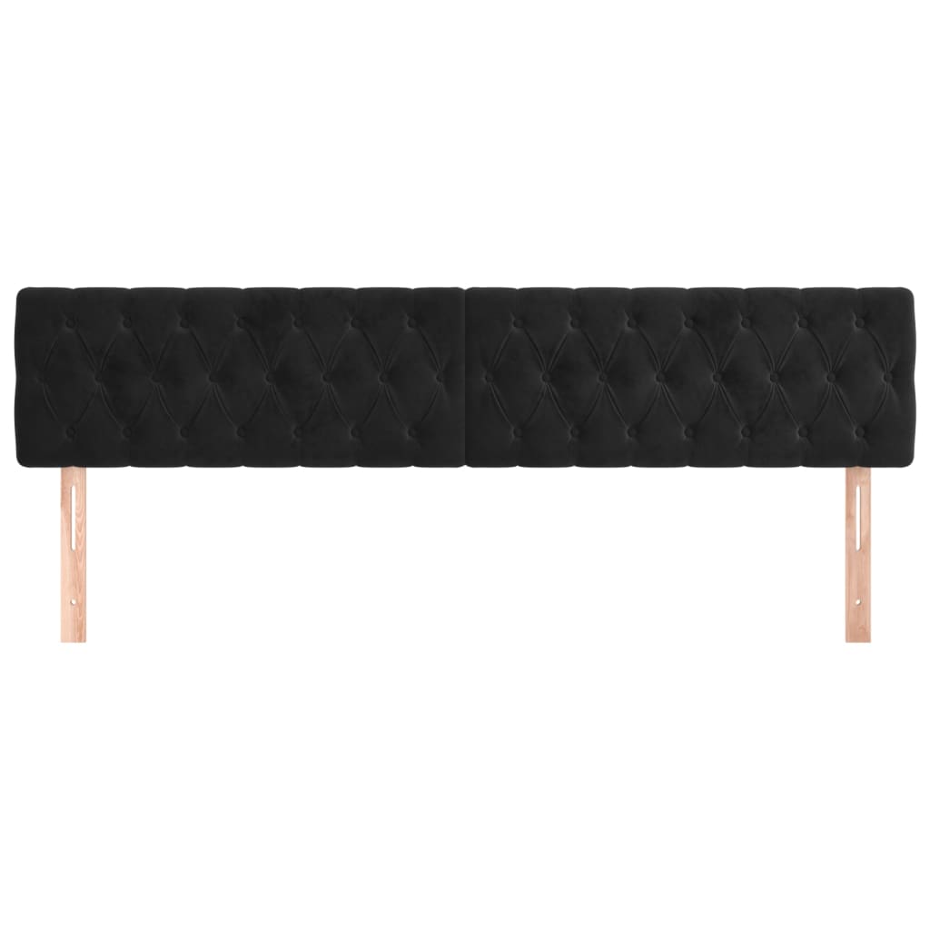 Kopfteile Schwarz 200x7x78/88 cm Samt