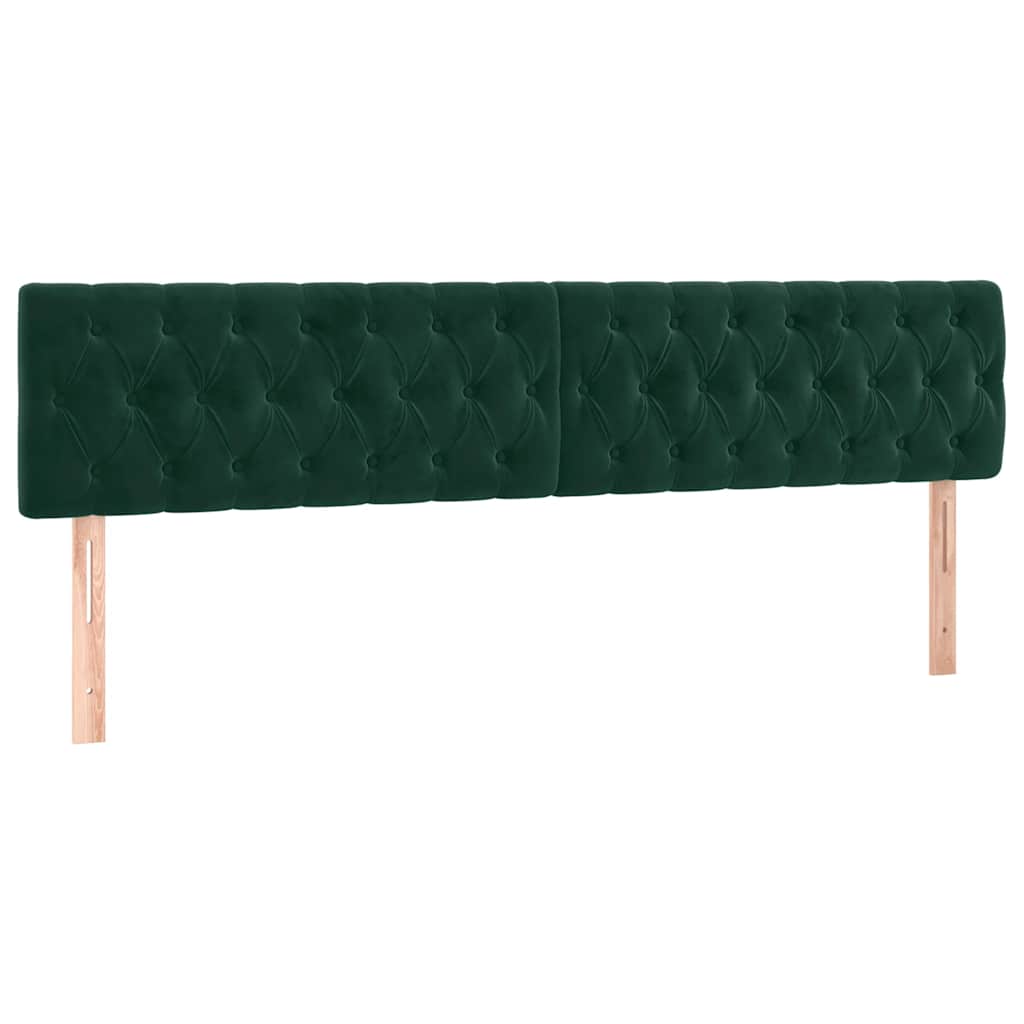 Kopfteile Dunkelgrün 200x7x78/88 cm Samt