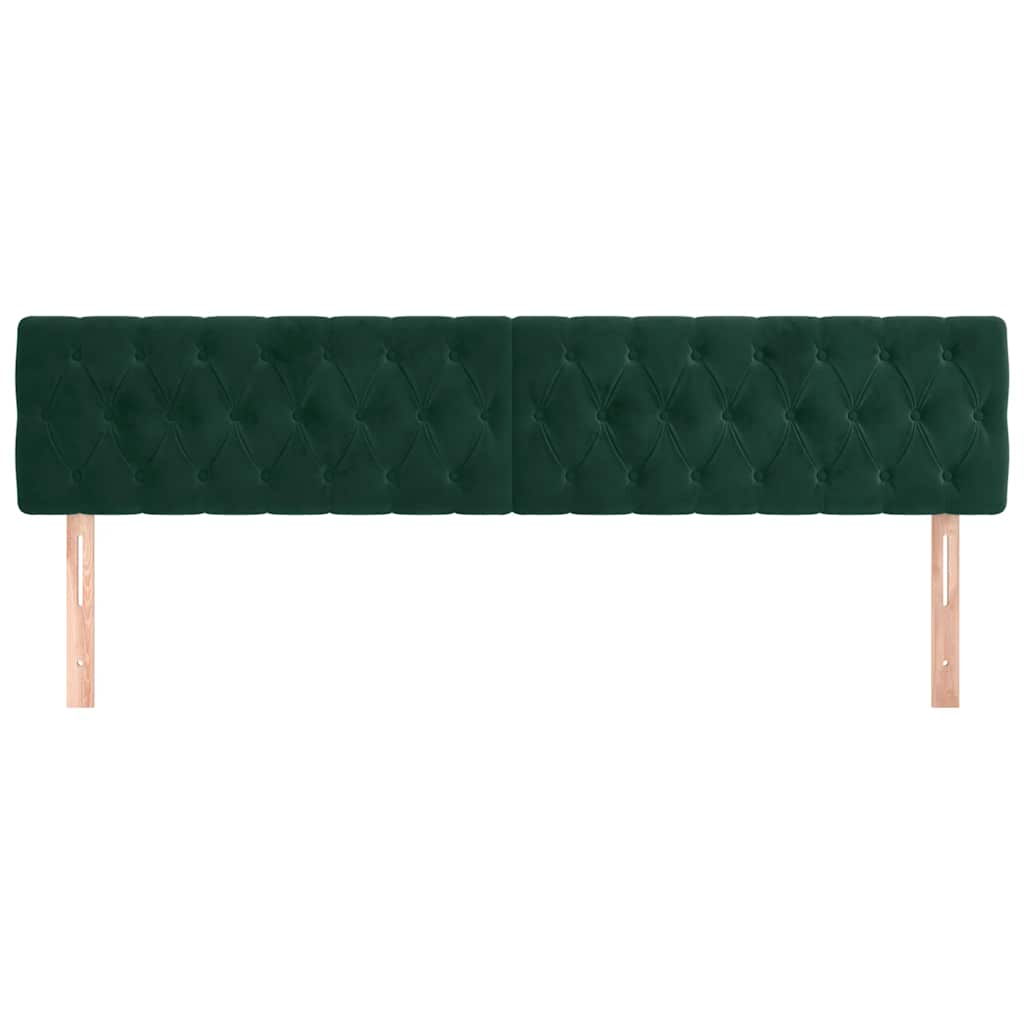 Kopfteile Dunkelgrün 200x7x78/88 cm Samt