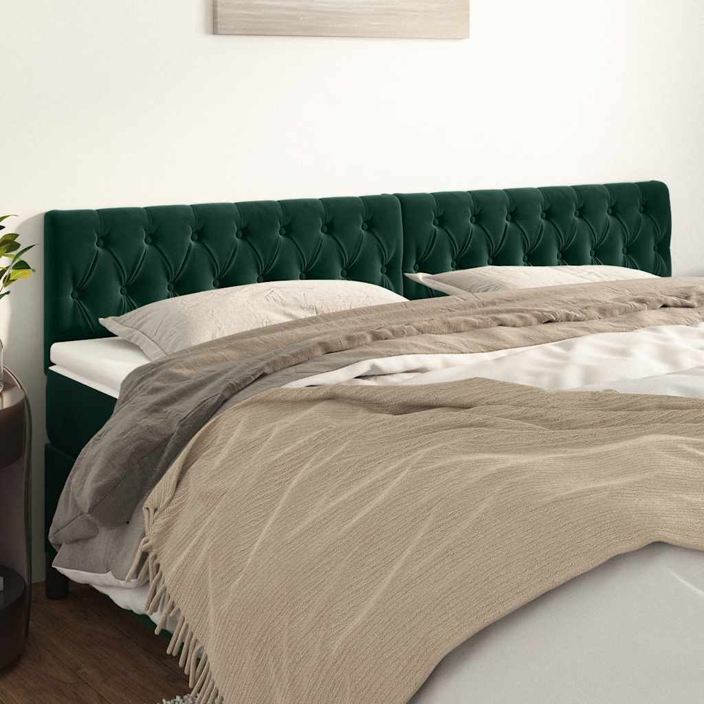 Kopfteile Dunkelgrün 200x7x78/88 cm Samt