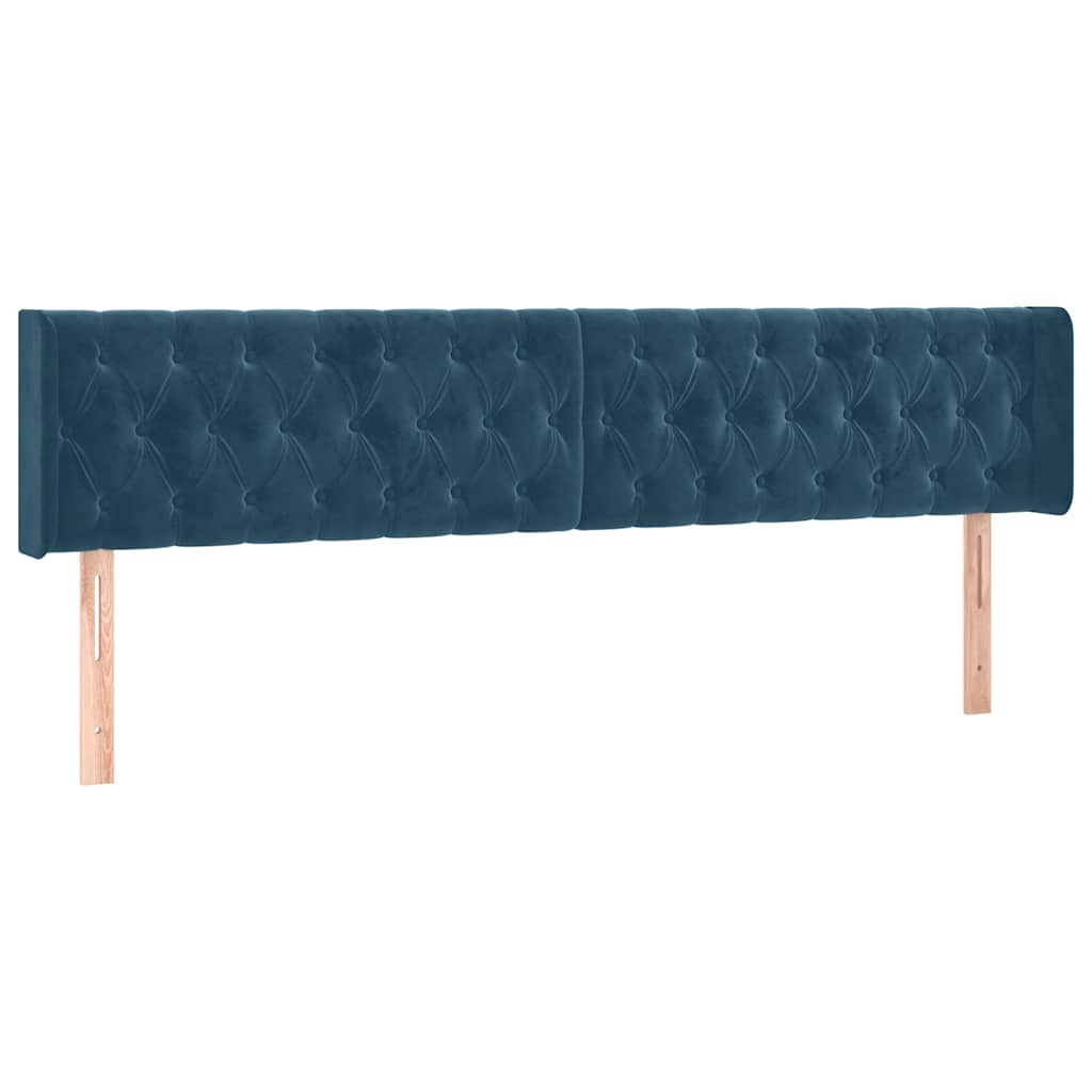 Kopfteile Dunkelblau 200x7x78/88 cm Samt