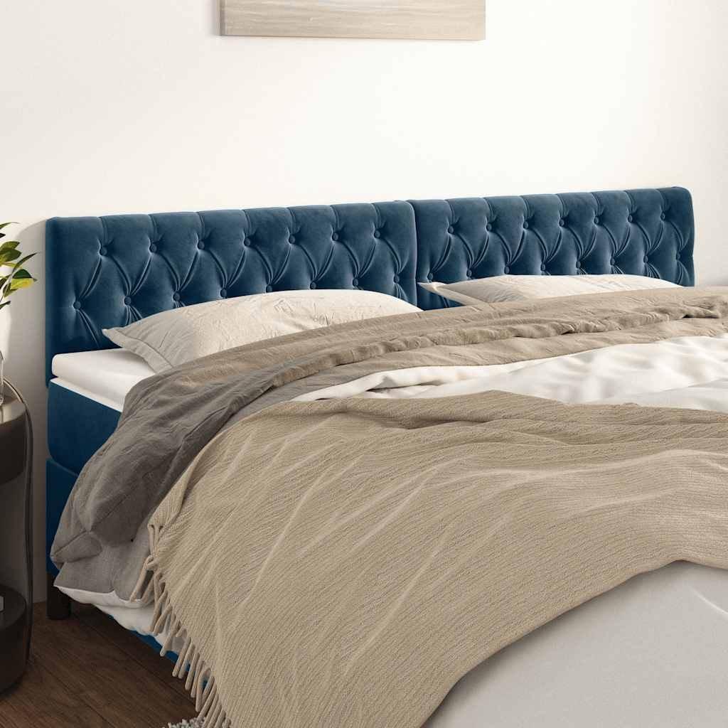 Kopfteile Dunkelblau 200x7x78/88 cm Samt