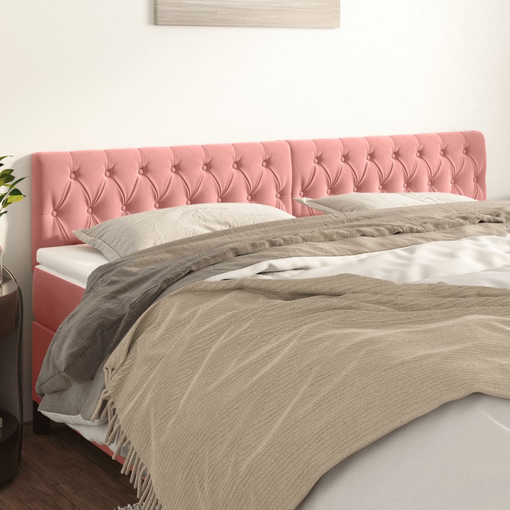 Kopfteile Rosa 200x7x78/88 cm Samt