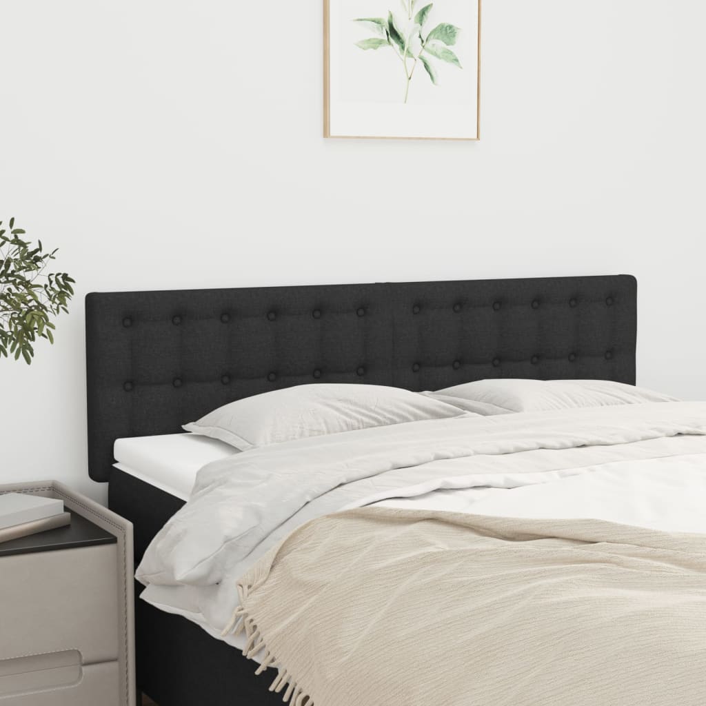 Kopfteile Schwarz 144x5x78/88 cm Stoff