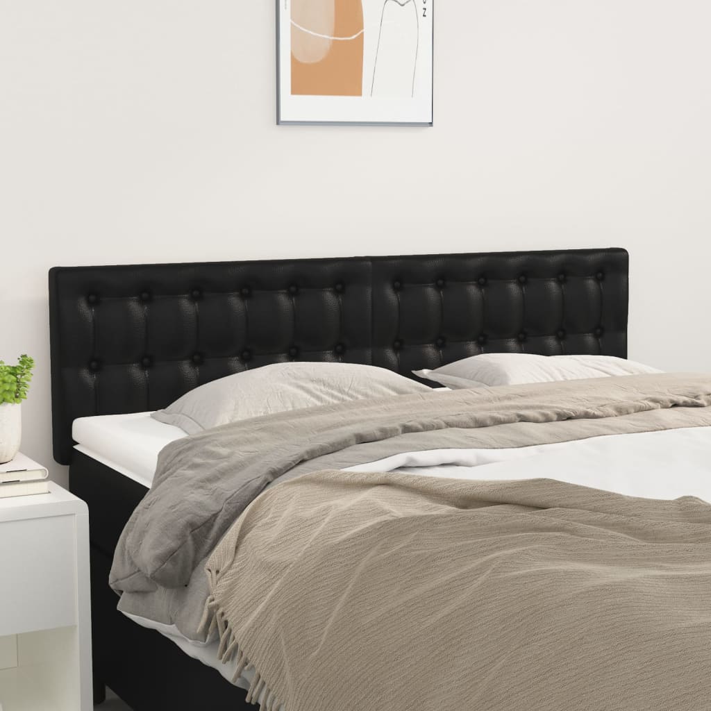 Kopfteile Schwarz 144x5x78/88 cm Kunstleder