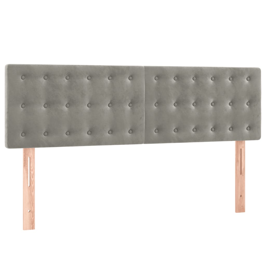 Kopfteile Hellgrau 144x5x78/88 cm Samt