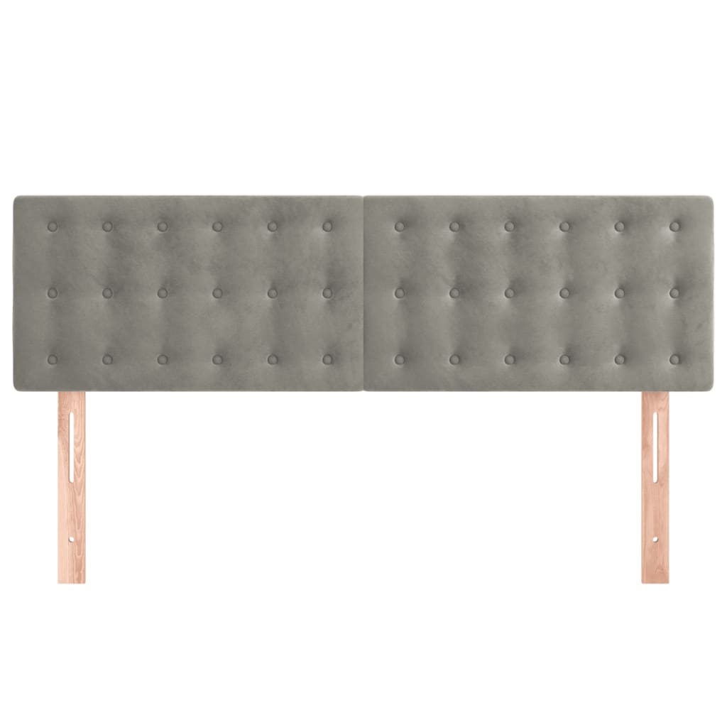 Kopfteile Hellgrau 144x5x78/88 cm Samt
