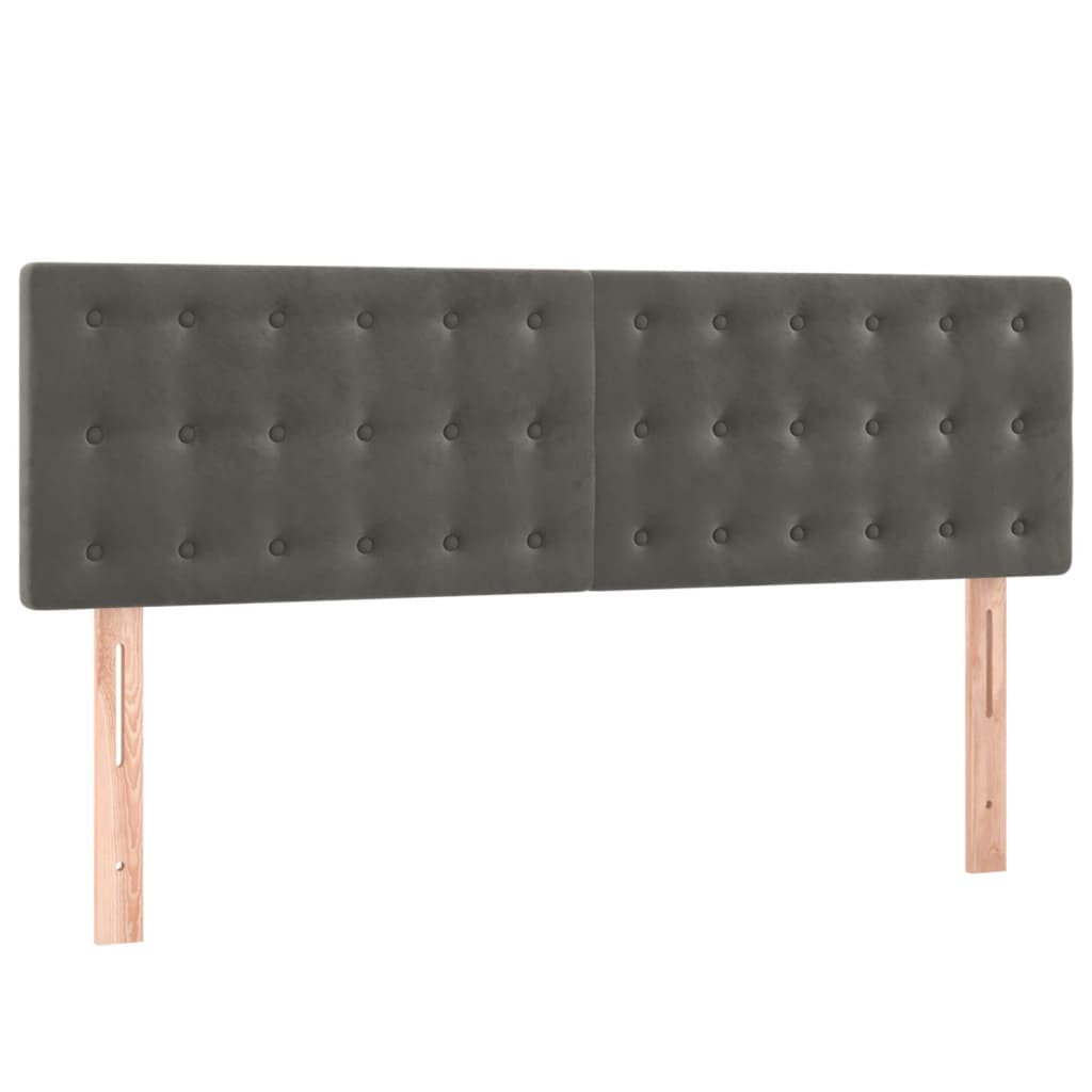 Kopfteile Dunkelgrau 144x5x78/88 cm Samt