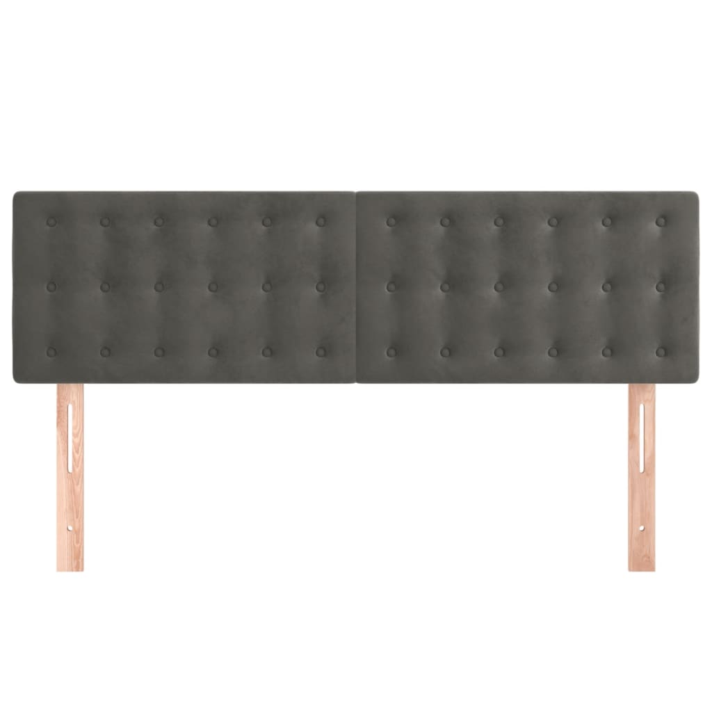 Kopfteile Dunkelgrau 144x5x78/88 cm Samt