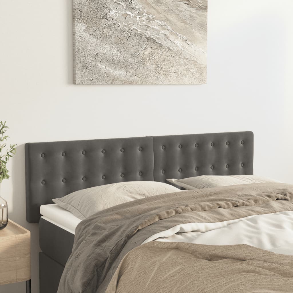 Kopfteile Dunkelgrau 144x5x78/88 cm Samt