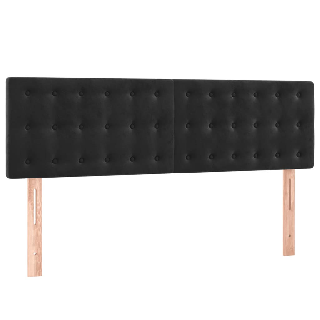 Kopfteile Schwarz 144x5x78/88 cm Samt