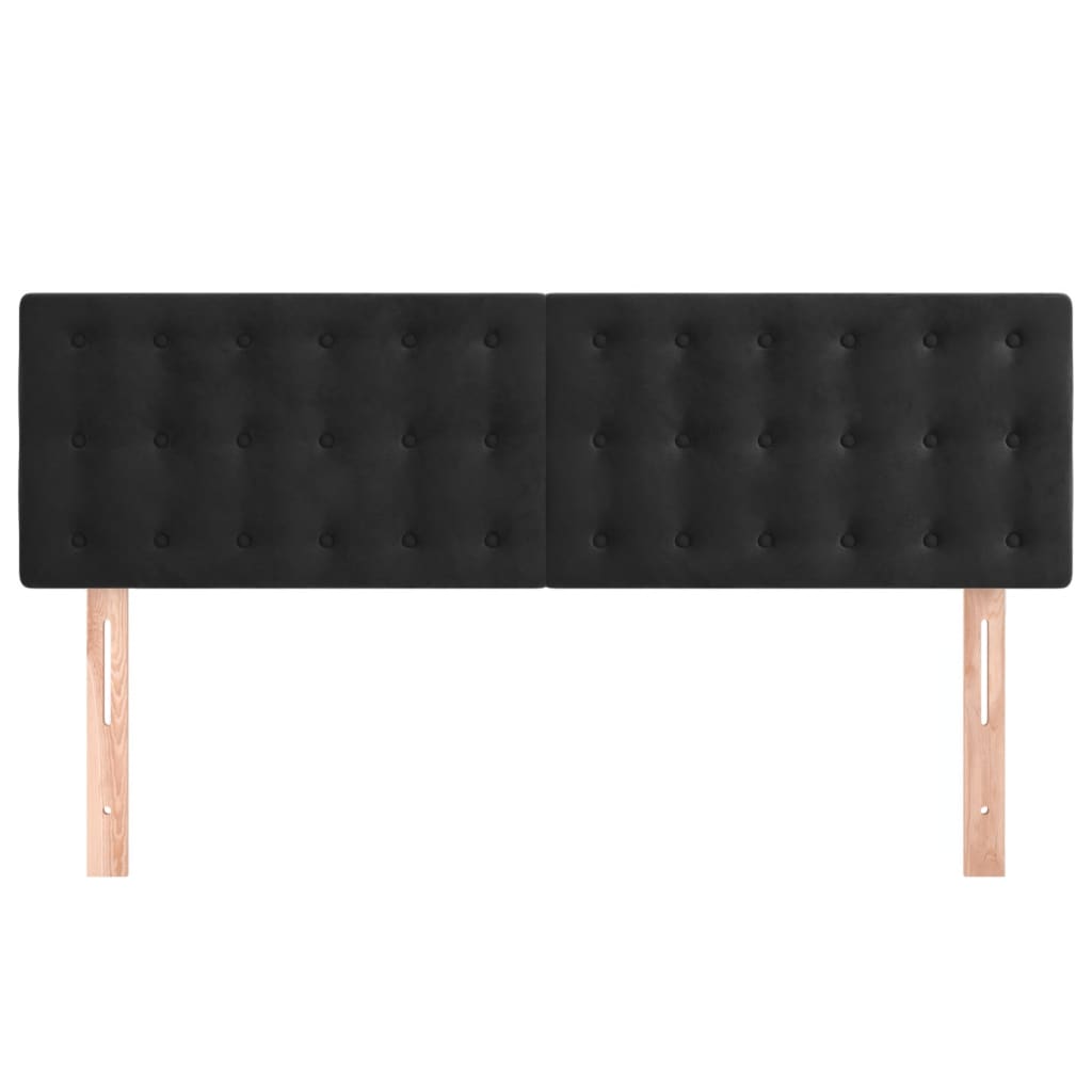 Kopfteile Schwarz 144x5x78/88 cm Samt