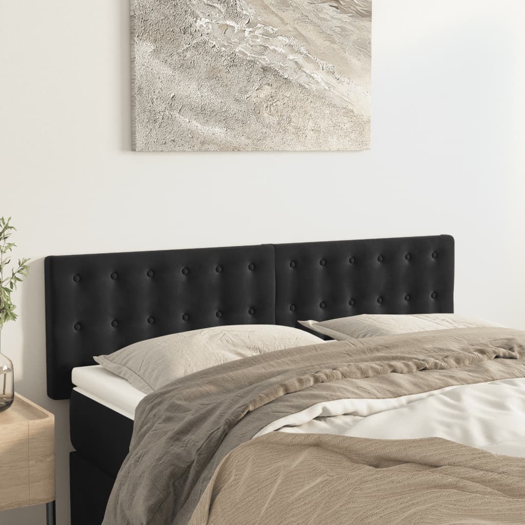 Kopfteile Schwarz 144x5x78/88 cm Samt