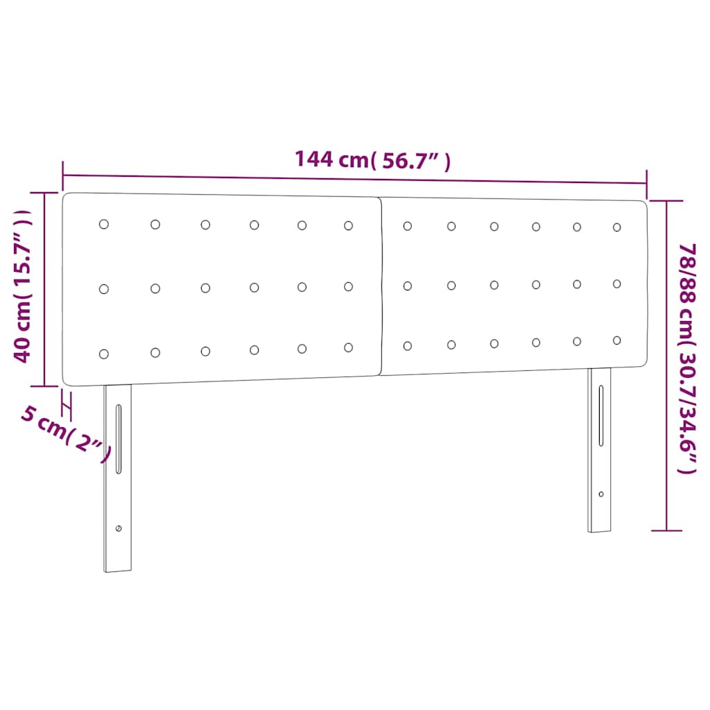 Kopfteile Dunkelblau 144x5x78/88 cm Samt