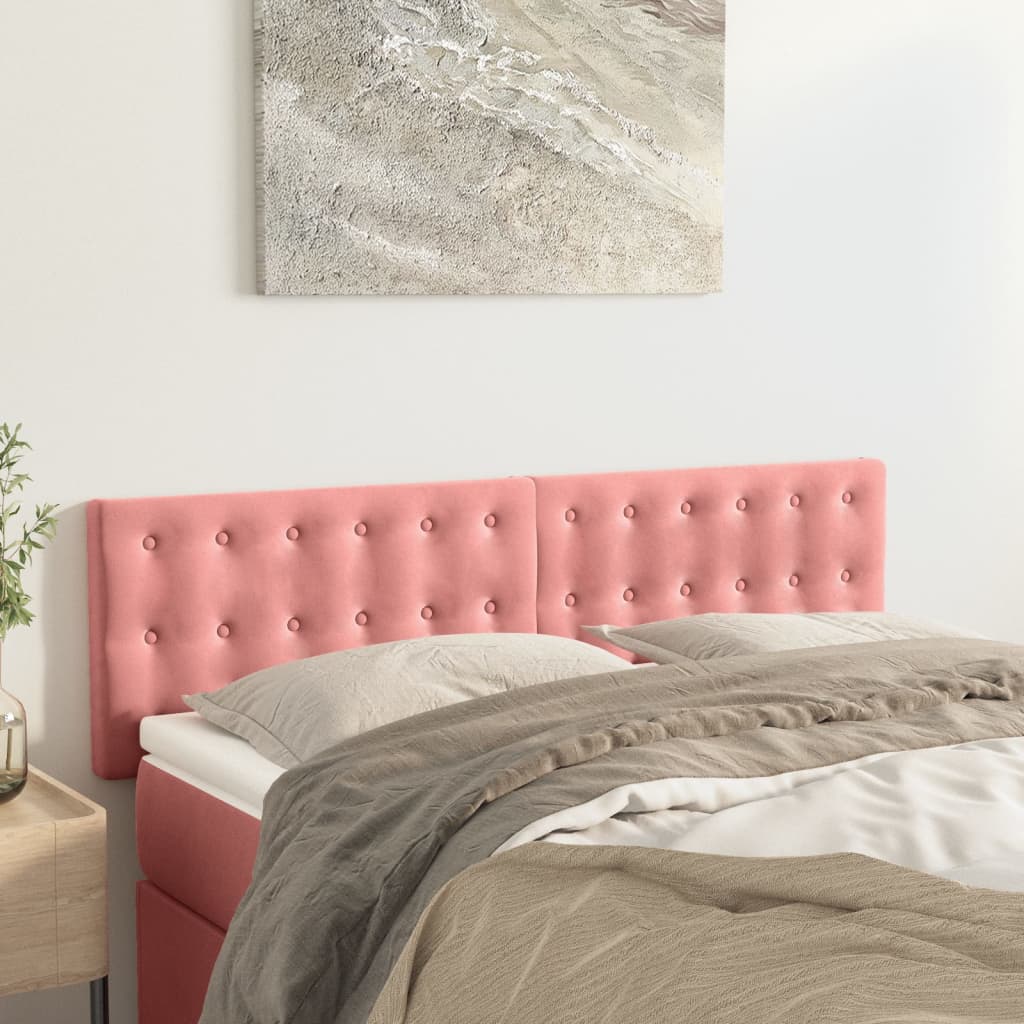 Kopfteile Rosa 144x5x78/88 cm Samt