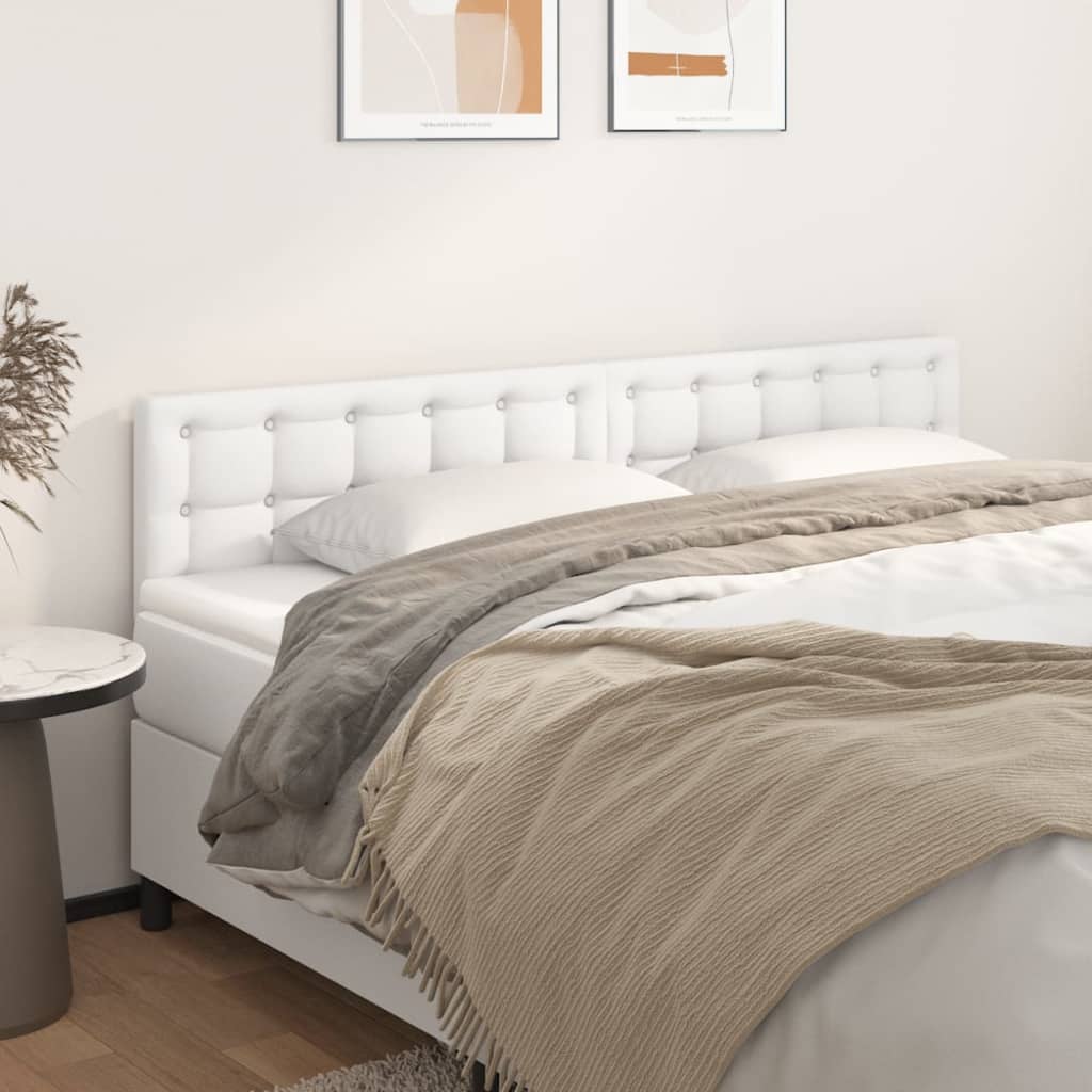 Kopfteile Weiß 160x5x78/88 cm Kunstleder