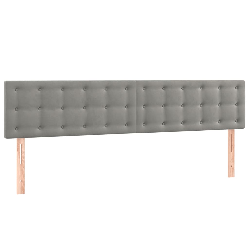 Kopfteile Hellgrau 160x5x78/88 cm Samt
