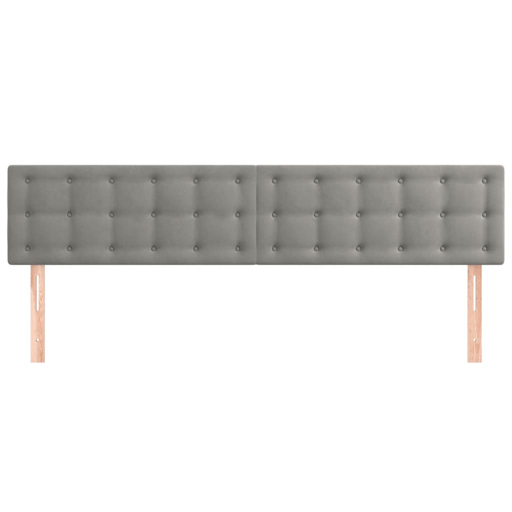 Kopfteile Hellgrau 160x5x78/88 cm Samt