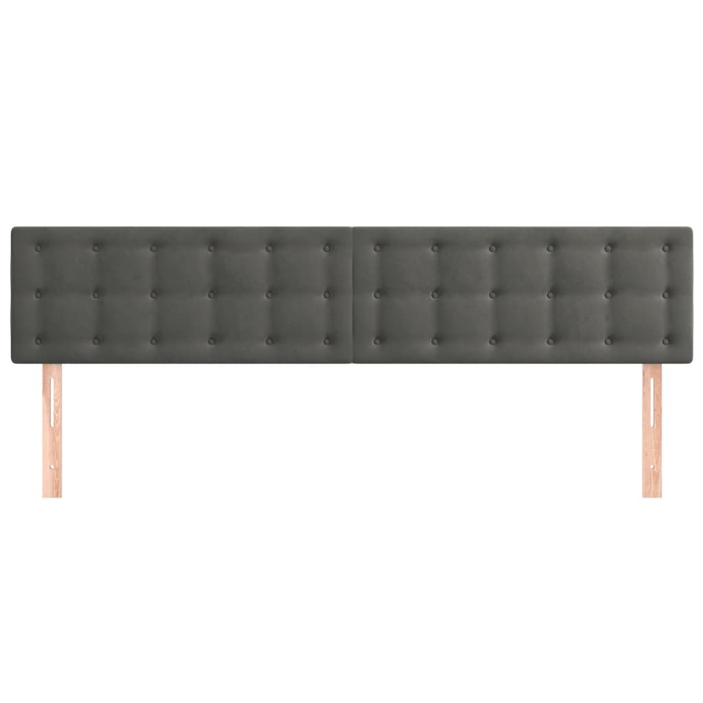 Kopfteile Dunkelgrau 160x5x78/88 cm Samt