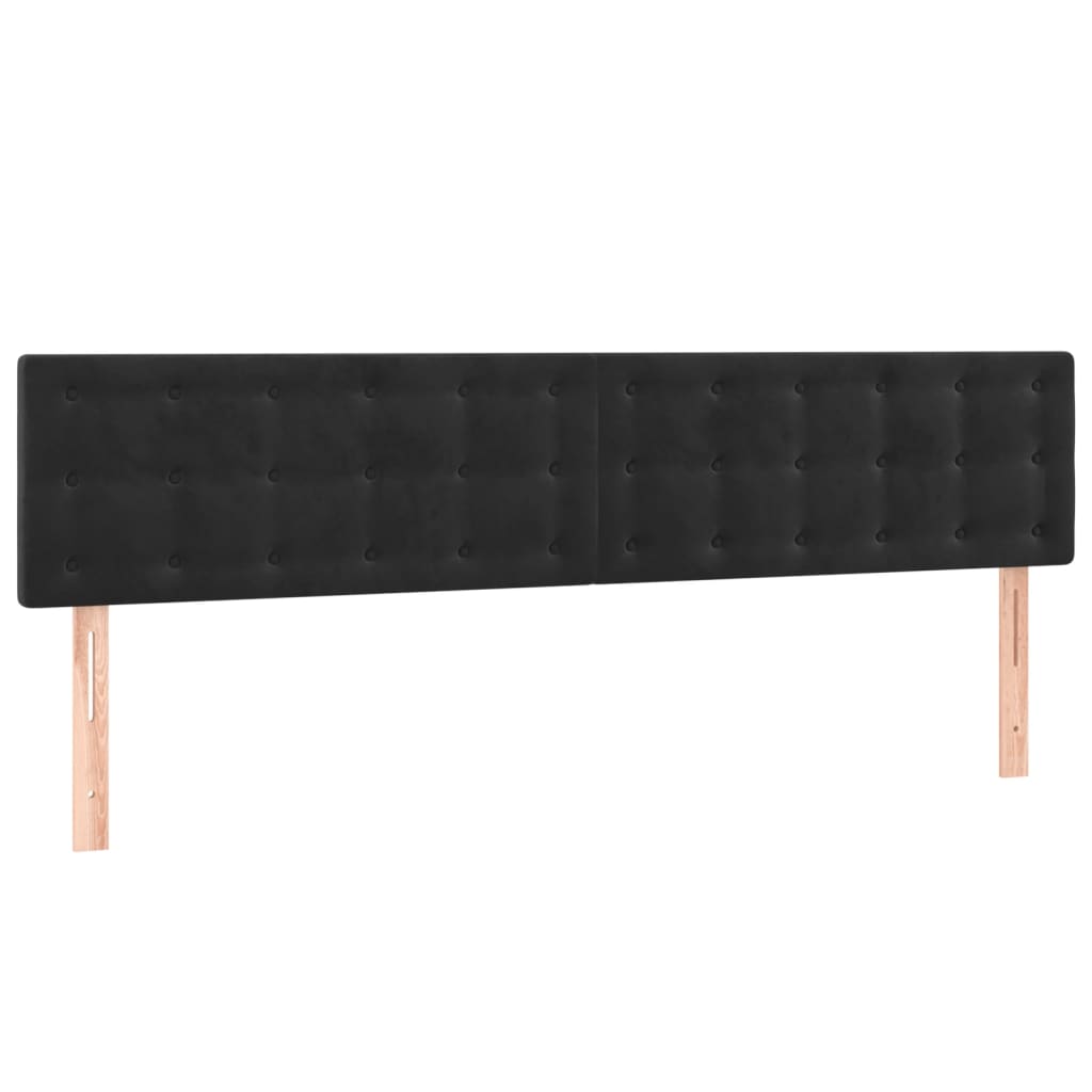 Kopfteile Schwarz 160x5x78/88 cm Samt