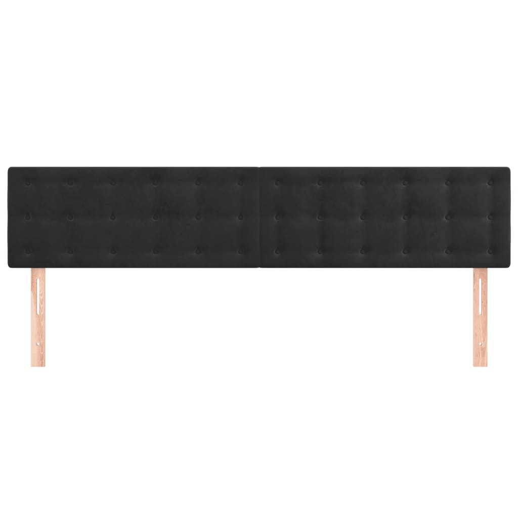 Kopfteile Schwarz 160x5x78/88 cm Samt