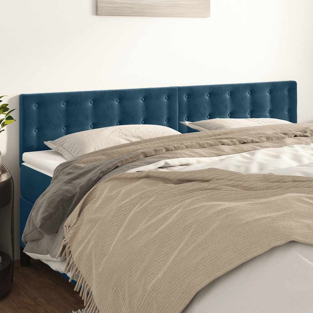 Kopfteile Dunkelblau 160x5x78/88 cm Samt