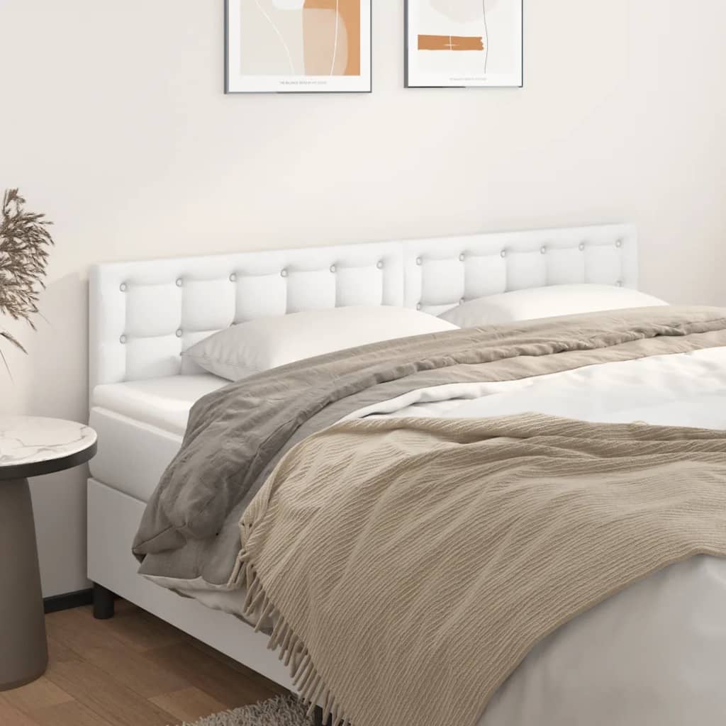 Kopfteile Weiß 180x5x78/88 cm Kunstleder