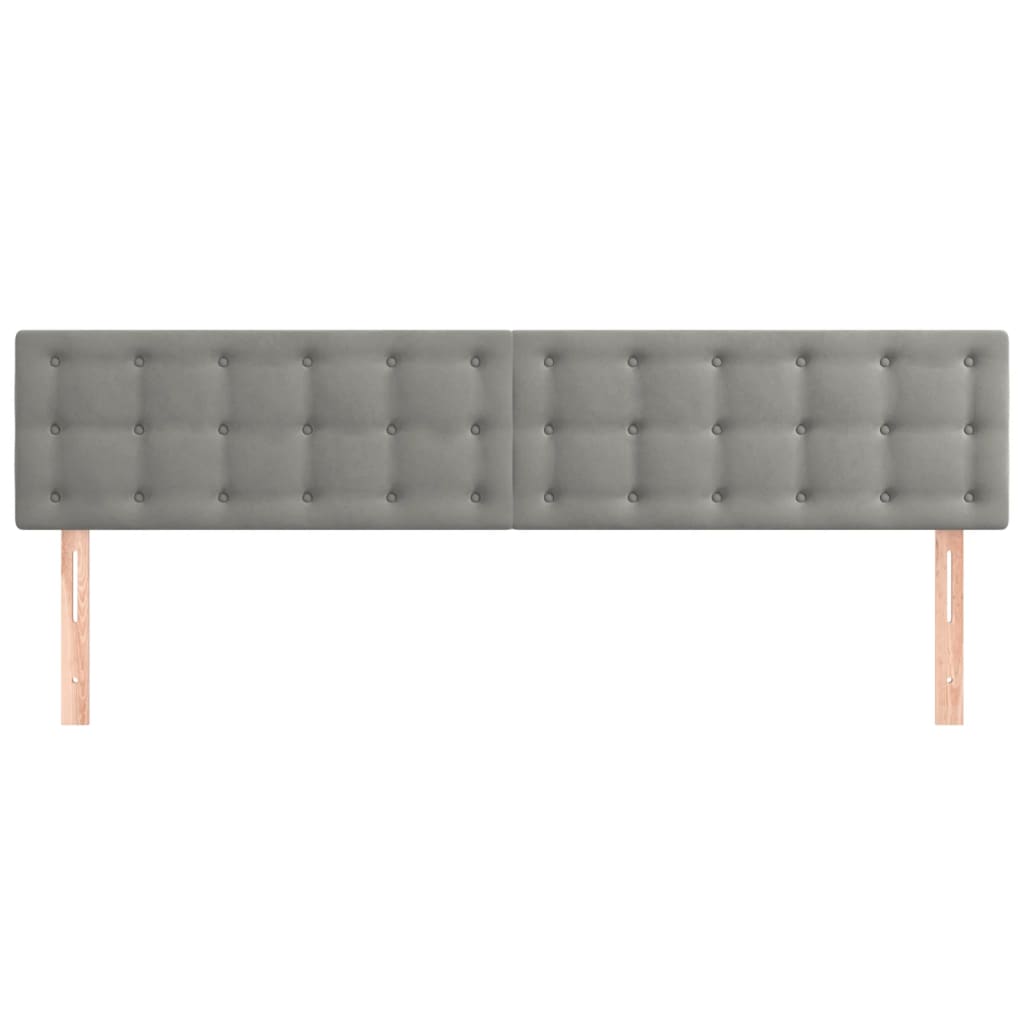 Kopfteile Hellgrau 180x5x78/88 cm Samt