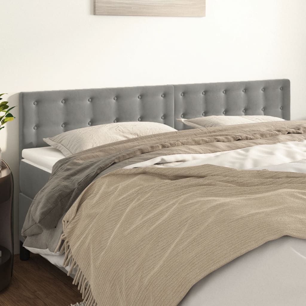 Kopfteile Hellgrau 180x5x78/88 cm Samt