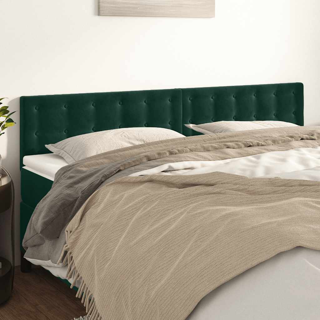 Kopfteile Dunkelgrün 180x5x78/88 cm Samt